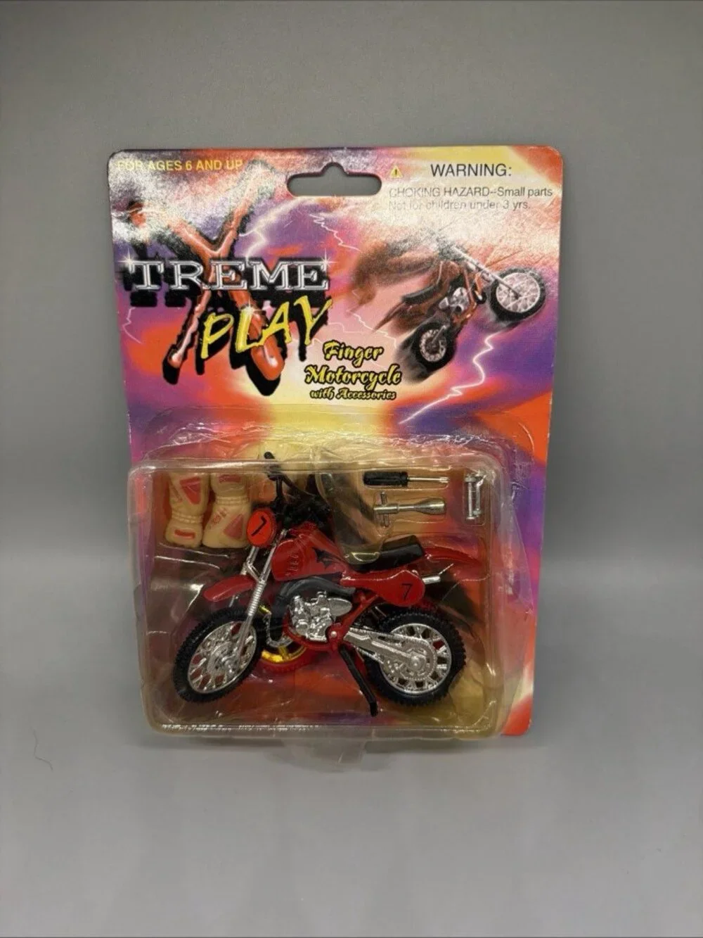 xtreme play finger motorcycle W/ Accessories Spare Tires Tools Working Chain NIB